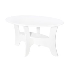 Masuta cafea Roma ovala, MDF Alb, 100 x 55 x 58 cm